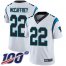 Nike Carolina Panthers #22 Christian McCaffrey White Mens Stitched NFL 100th Season Vapor Limited Jersey