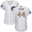 Chicago Cubs #44 Anthony Rizzo White(Blue Strip) 2017 Gold Program Cool Base Womens Stitched MLB Jersey