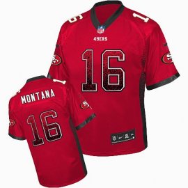 Nike San Francisco 49ers #16 Joe Montana Red Team Color Youth Stitched NFL Elite Drift Fashion Jersey