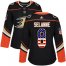 Adidas Anaheim Ducks #8 Teemu Selanne Black Home Authentic USA Flag Womens Stitched NHL Jersey