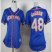New York Mets #48 Jacob deGrom Blue(Grey NO.) Alternate Road Womens Stitched MLB Jersey