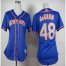 New York Mets #48 Jacob deGrom Blue(Grey NO.) Alternate Road Womens Stitched MLB Jersey