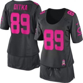 Nike Chicago Bears #89 Mike Ditka Dark Grey Womens Breast Cancer Awareness Stitched NFL Elite Jersey
