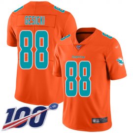 Nike Miami Dolphins #88 Mike Gesicki Orange Mens Stitched NFL Limited Inverted Legend 100th Season Jersey