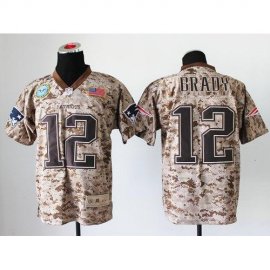 Nike New England Patriots #12 Tom Brady Camo Mens Stitched NFL New Elite USMC Jersey