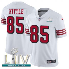 Nike San Francisco 49ers #85 George Kittle White Super Bowl LIV 2020 Rush Mens Stitched NFL Vapor Untouchable Limited Jersey