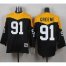 Mitchell And Ness 1967 Pittsburgh Steelers #91 Kevin Greene Black/Yelllow Throwback Mens Stitched NFL Jersey