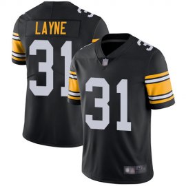 Nike Pittsburgh Steelers #31 Justin Layne Black Alternate Mens Stitched NFL Vapor Untouchable Limited Jersey