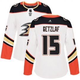 Adidas Anaheim Ducks #15 Ryan Getzlaf White Road Authentic Womens Stitched NHL Jersey