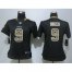 Nike New Orleans Saints #9 Drew Brees Black Team Color Womens Stitched NFL Elite Strobe Jersey