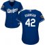 Los Angeles Dodgers #42 Jackie Robinson Blue Alternate 2018 World Series Womens Stitched MLB Jersey
