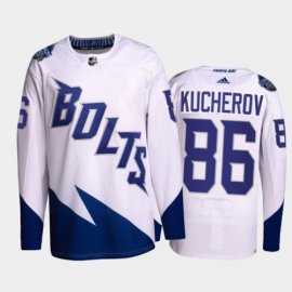 Adidas Tampa Bay Lightning #86 Nikita Kucherov Mens 2022 Stadium Series Authentic NHL Jersey – White Mens