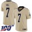 Nike New Orleans Saints #7 Taysom Hill Gold Mens Stitched NFL Limited Inverted Legend 100th Season Jersey
