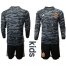 Spain Blank Black Long Sleeves Goalkeeper Kid Soccer Country Jersey