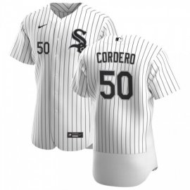 Chicago White Sox #50 Jimmy Cordero Mens Nike White Home 2020 Authentic Player MLB Jersey