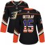 Adidas Anaheim Ducks #15 Ryan Getzlaf Black Home Authentic USA Flag Womens Stitched NHL Jersey