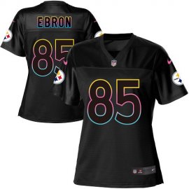 Nike Pittsburgh Steelers #85 Eric Ebron Black Womens NFL Fashion Game Jersey