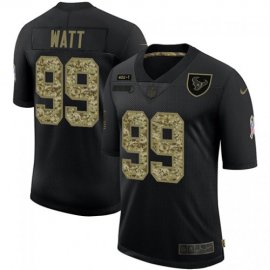 Houston Texans #99 J.J. Watt Mens Nike 2020 Salute To Service Camo Limited NFL Jersey Black