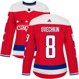 Adidas Washington Capitals #8 Alex Ovechkin Red Alternate Authentic Womens Stitched NHL Jersey