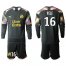 Marseille #16 Pele Black Goalkeeper Long Sleeves Soccer Club Jersey