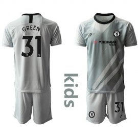 Chelsea #31 Green Grey Goalkeeper Kid Soccer Club Jersey