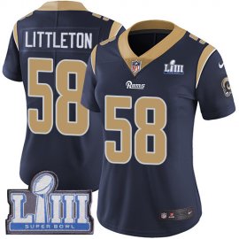 Nike Los Angeles Rams #58 Cory Littleton Navy Blue Team Color Super Bowl LIII Bound Womens Stitched NFL Vapor Untouchable Limited Jersey