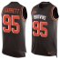 Nike Cleveland Browns #95 Myles Garrett Brown Team Color Mens Stitched NFL Limited Tank Top Jersey