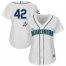 Seattle Mariners #42 Majestic Womens 2019 Jackie Robinson Day Official Cool Base Jersey White