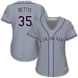 Colorado Rockies #35 Chad Bettis Grey Road Womens Stitched MLB Jersey