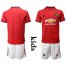 Manchester United Blank Home Kid Soccer Club Jersey