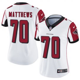 Nike Atlanta Falcons #70 Jake Matthews White Womens Stitched NFL Vapor Untouchable Limited Jersey