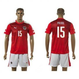 Austria #15 Prodl Red Home Soccer Country Jersey