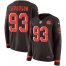 Nike Cleveland Browns #93 B.J. Goodson Brown Team Color Womens Stitched NFL Limited Therma Long Sleeve Jersey