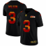 Seattle Seahawks #3 Russell Wilson Mens Black Nike Red Orange Stripe Vapor Limited NFL Jersey
