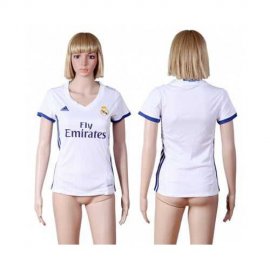 Womens Real Madrid Blank Home Soccer Club Jersey