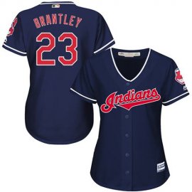Cleveland Indians #23 Michael Brantley Navy Blue Womens Alternate Stitched MLB Jersey