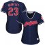 Cleveland Indians #23 Michael Brantley Navy Blue Womens Alternate Stitched MLB Jersey