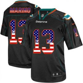 Nike Miami Dolphins #13 Dan Marino Black Mens Stitched NFL Elite USA Flag Fashion Jersey