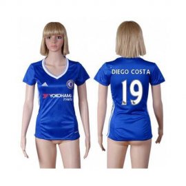 Womens Chelsea #19 Diego Costa Home Soccer Club Jersey
