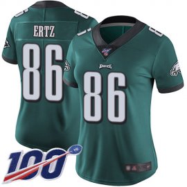 Nike Philadelphia Eagles #86 Zach Ertz Midnight Green Team Color Womens Stitched NFL 100th Season Vapor Limited Jersey