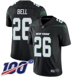 Nike New York Jets #26 LeVeon Bell Black Alternate Youth Stitched NFL 100th Season Vapor Limited Jersey