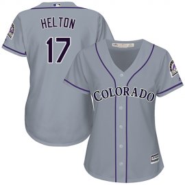 Colorado Rockies #17 Todd Helton Grey Road Womens Stitched MLB Jersey