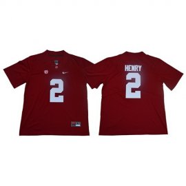 Crimson Tide #2 Derrick Henry Red SEC Patch Limited Stitched NCAA Jersey