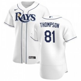 Tampa Bay Rays #81 Ryan Thompson Mens Nike White Home 2020 Authentic Player MLB Jersey