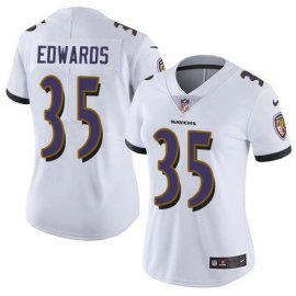 Nike Baltimore Ravens #35 Gus Edwards White Womens Stitched NFL Vapor Untouchable Limited Jersey