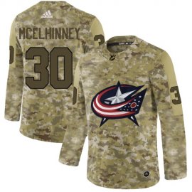 Adidas Columbus Blue Jackets #30 Curtis McElhinney Camo Authentic Stitched NHL Jersey