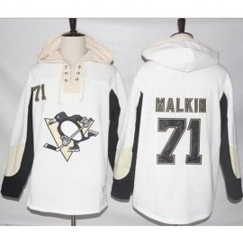 Pittsburgh Penguins #71 Evgeni Malkin White Pullover Hoodie Stitched NHL Jersey