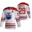 Edmonton Oilers #29 Leon Draisaitl White Mens Adidas 2020-21 Reverse Retro Alternate NHL Jersey