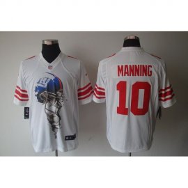 Nike New York Giants #10 Eli Manning White Mens Stitched NFL Helmet Tri-Blend Limited Jersey