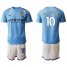 Manchester City #10 Kun Aguero Home Soccer Club Jersey